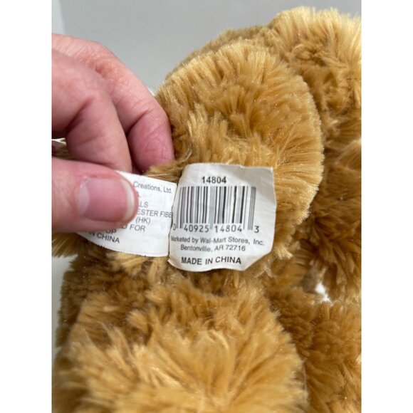 Chrisha Playful Plush Tan Stuffed Dog With Red Heart "I Love You" pre owned - Picture 9 of 10